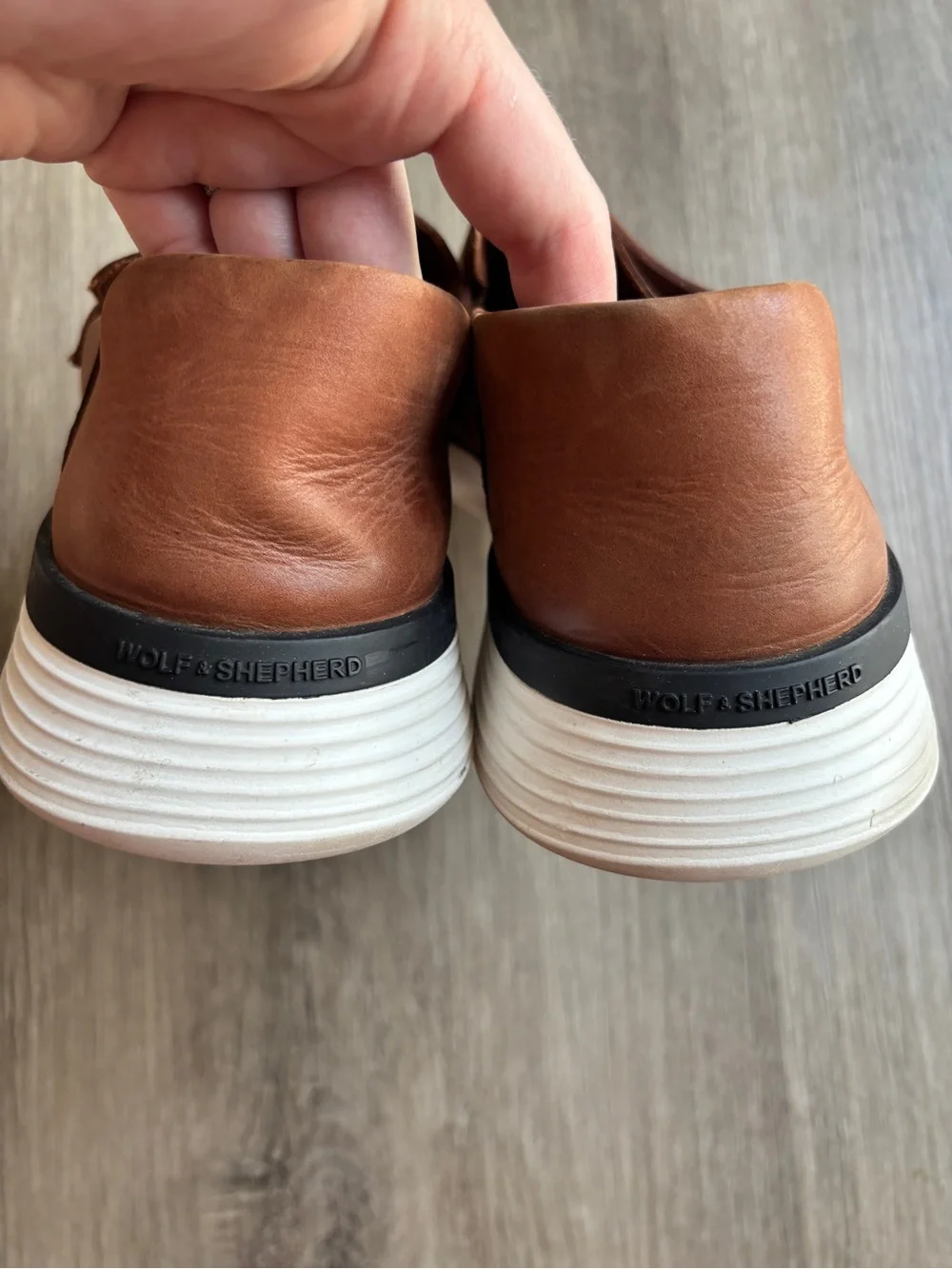 Wolf & Shepherd Crossover Loafers in Tan Men's 11.5
